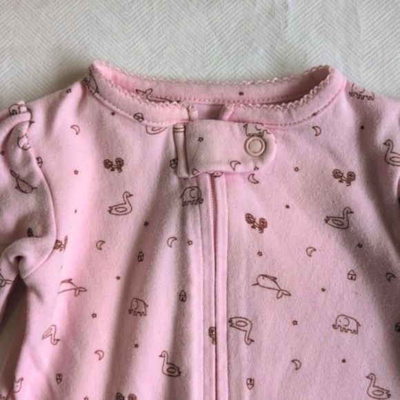 little planet organic carter's zipper footie sleeper pajamas 3 months baby girl - Picture 4 of 5